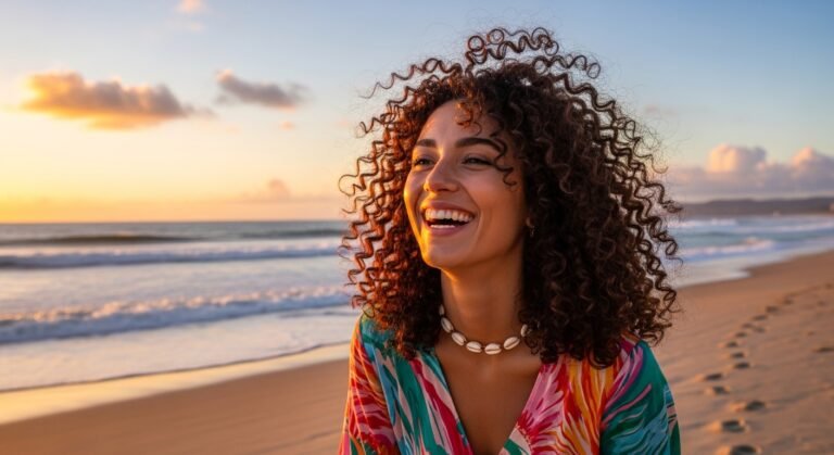 24 Frizz-Free Beach Styles for Curly Hair