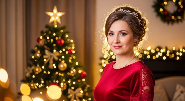 22 Pretty Christmas Styles for Medium Hair